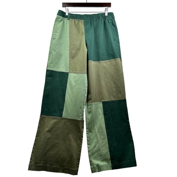 PETALS Patchwork Cargo Pants Green Multitone Streetwear Y2K Workwear Vibes LARGE - Picture 3 of 12